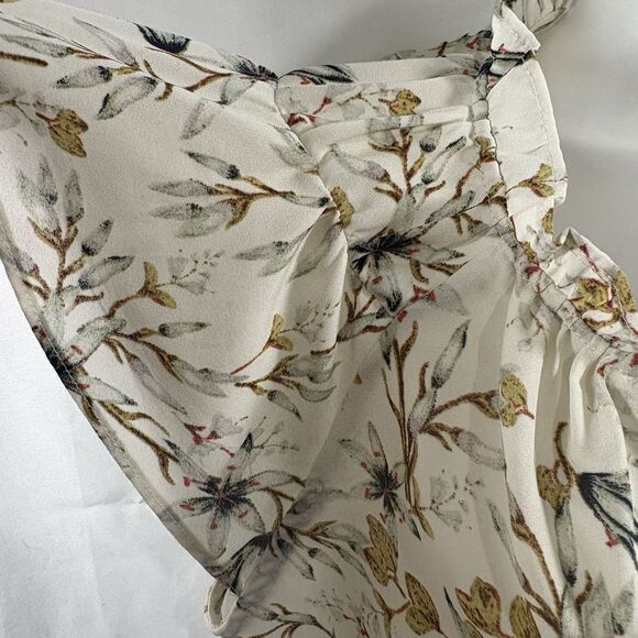 Max Studio Ruffle Sleeve Blouse Women's M Boho Floral Peasant Cottagecore Spring - Picture 6 of 16